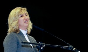 Marija dando su testimonio en Dublin el pasado 21 de febrero