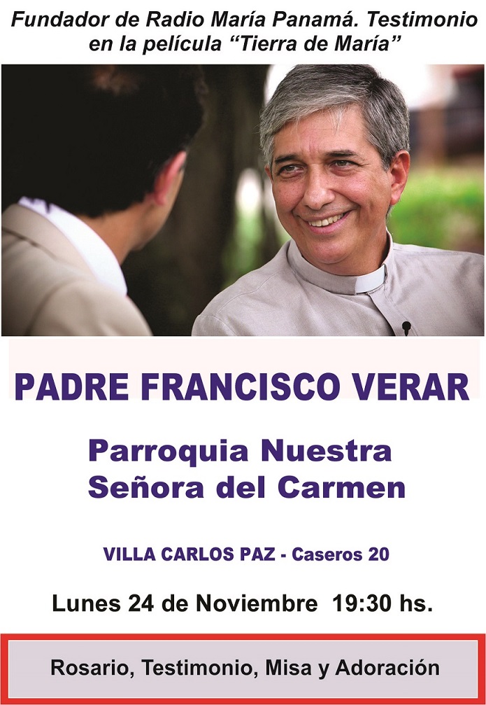 El Padre Verar visitará Villa Carlos Paz el 24 de noviembre de 2014