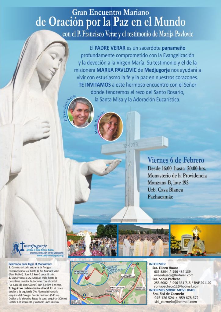 Encuentro Mariano de Oración por la Paz en el Mundo con el P. Verar y Marija en Lima, Perú